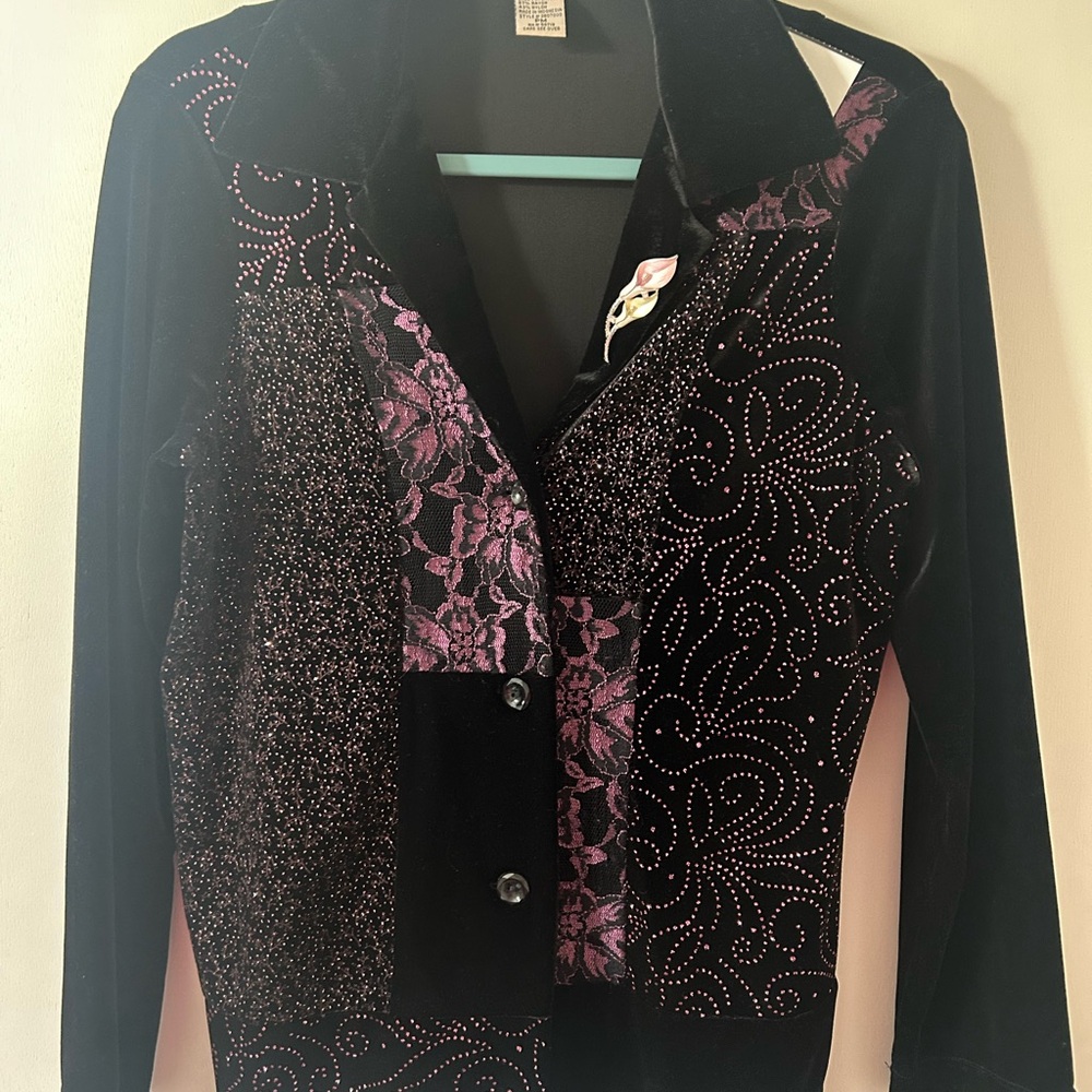 Notations Black and Purple Women's Cardigan